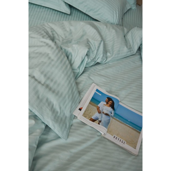 Фото - Комплект постельного белья Moon&Star 160х220х2 нав. 2х70х70 Stripe Mint Satin Stripe (MS-820000622)