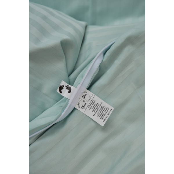 Фото - Комплект постельного белья Moon&Star 160х220х2 нав. 4х50х70 Stripe Mint Satin Stripe (MS-820000623)