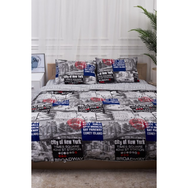 Фото - Комплект постельного белья Moon&Star 160х220х2 нав. 2х70х70 New York Бязь Gold Люкс (MS-820001243)