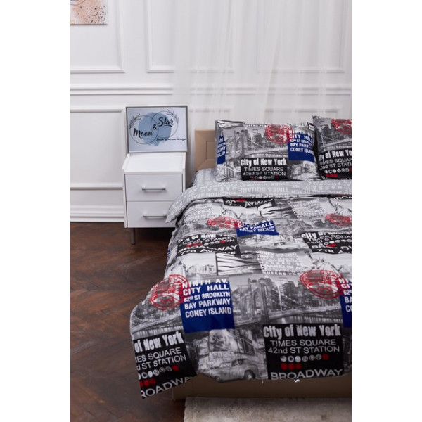 Фото - Комплект постельного белья Moon&Star 160х220х2 нав. 2х70х70 New York Бязь Gold Люкс (MS-820001243)