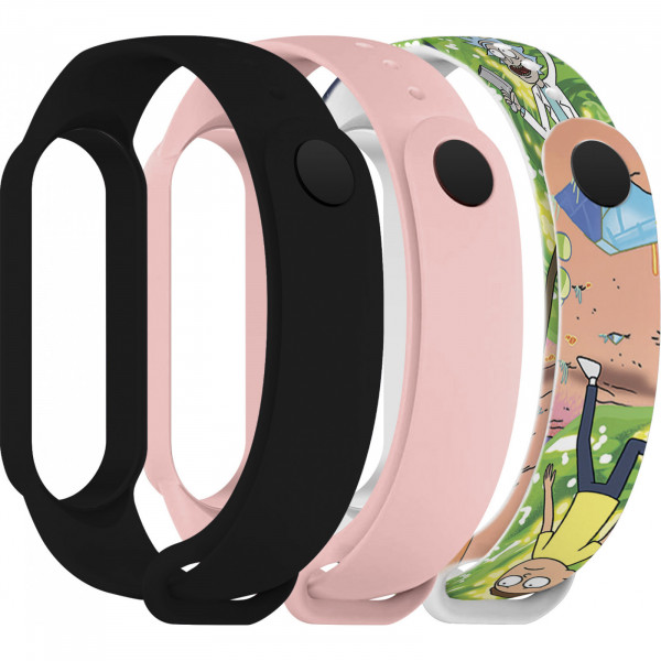 Фото - Ремешок для фитнес-браслета Armorstandart for Xiaomi Mi Band 7/6/5 RM Cartoon 3 шт. (ARM77053)