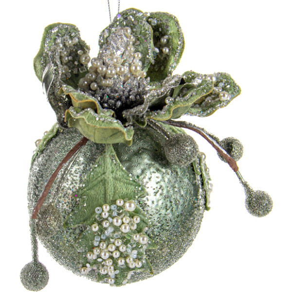 Фото - Ёлочная игрушка Lefard Шар с магнолией 9,5 см (66-150)