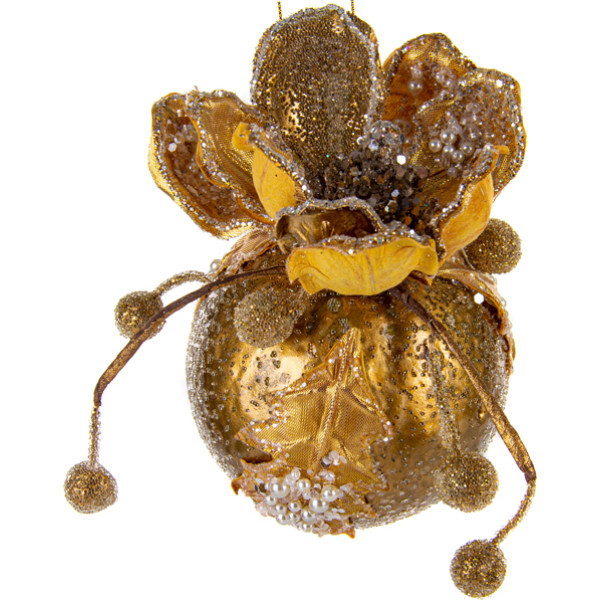 Фото - Ёлочная игрушка Lefard Шар с магнолией 9,5 см (66-187)