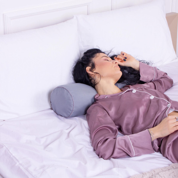 Фото - Подушка валик MirSon №8342 Eco Line Gray Tencel 60х16 см (2200006250371)