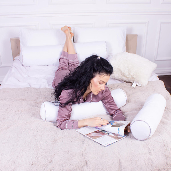 Фото - Подушка валик MirSon №8338 Eco Line White Tencel 70х16 см (2200006250142)