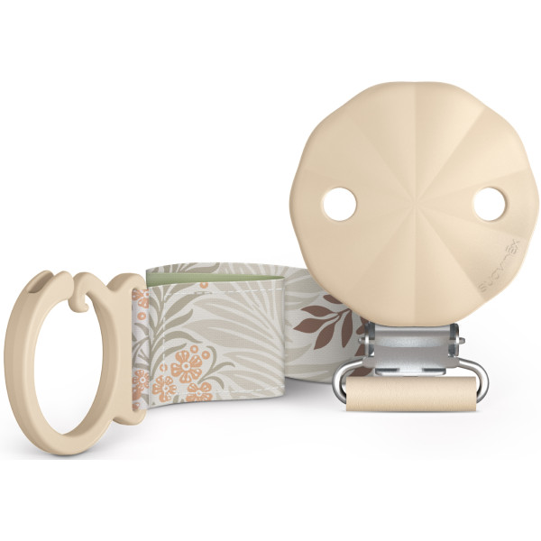 Фото - Держатель пустышек Suavinex с тканевой лентой Poetry бежевая с рисунком (403000)