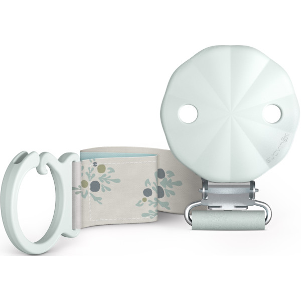 Фото - Держатель пустышек Suavinex с тканевой лентой Poetry мятная с рисунком (402998)