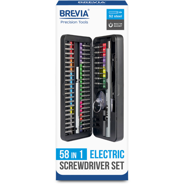 Фото - Аккумуляторная отвертка Brevia 58 в 1 (55058EPC)