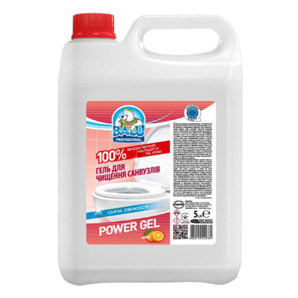 Фото - Средство для чистки унитаза BALU Power gel Цитрус, 5 л