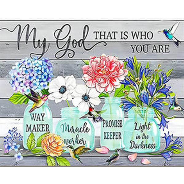 Фото - Алмазная живопись Strateg Четыре букета 30х40 см (HEG86905)