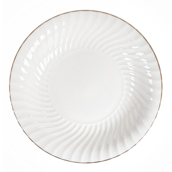 Фото - Тарелка суповая Lefard Меренга с золотом 21.5 см (949-009-2)