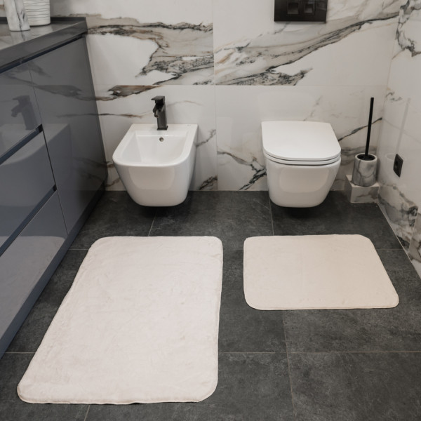 Фото - Набор ковров с эко-мехом DarianA Moon 50х60+60х90 см айвори (1000009440)