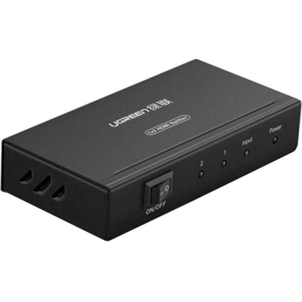 Фото - Переходник HDMI UGREEN CM619 HDMI 1x2 Splitter with 5V 2A DC Black (40201EU)