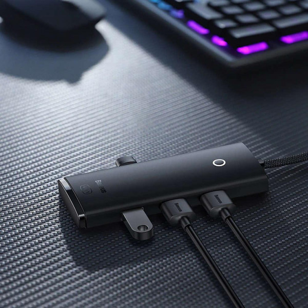 Фото - Хаб USB Baseus Lite Series 4-in-1 Type-C to USB 3.0*4 0.25m (WKQX030301)