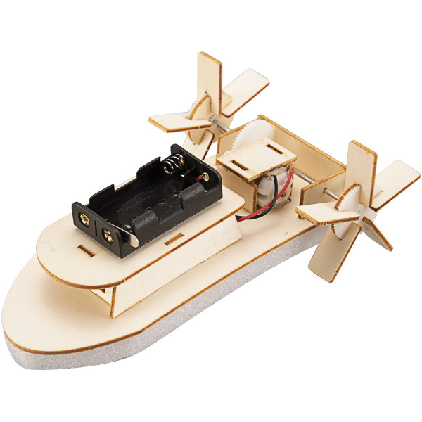 Фото - Деревянный конструктор STEAM на батарейках колесный пароход (73728)