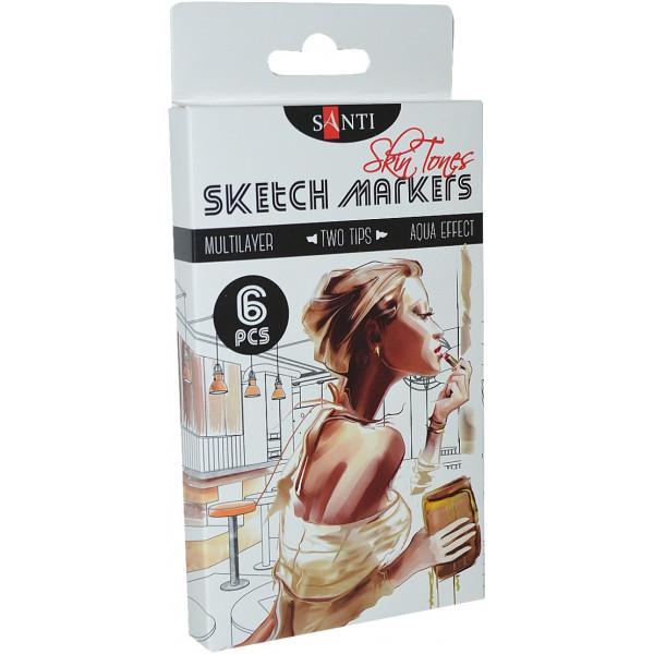 Фото - Набор маркеров Santi "Skin Tones" 6 шт. (390568) Фото - Набор маркеров Santi "Skin Tones" 6 шт. (390568)