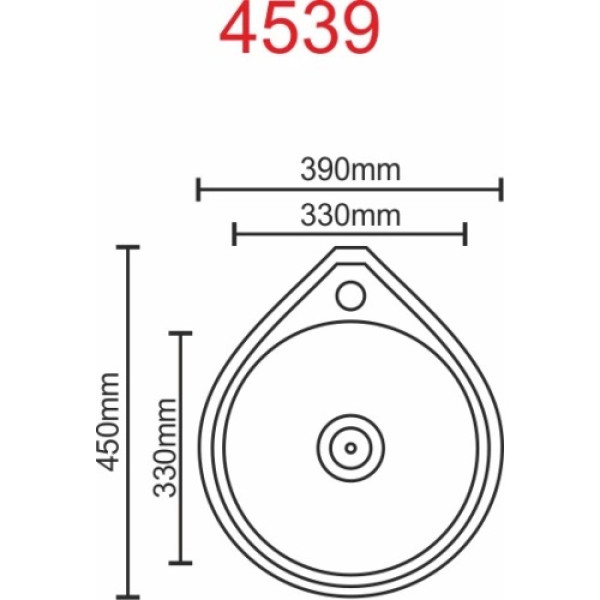 Фото - Мойка кухонная VALESO САТИН 4539 (0,6/170 мм)