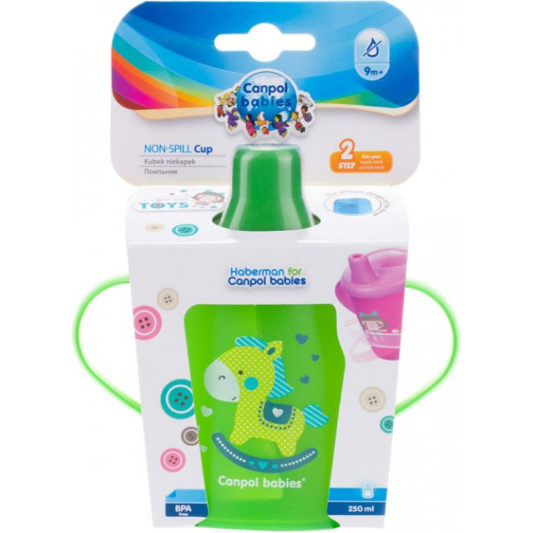 Фото - Чашка-непроливайка детская Canpol babies Toys зеленый, 250 мл. (31/200_gre)