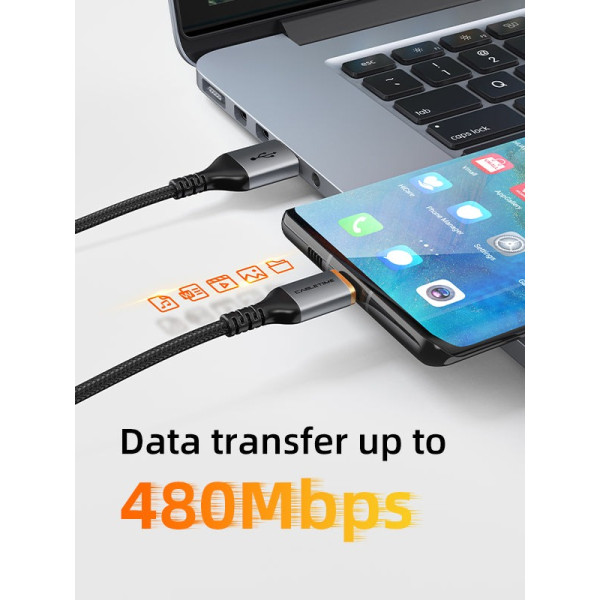 Фото - Кабель синхронизации данных Cabletime USB Type-C - USB (M/M) 2m Black (CA50L)