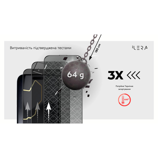 Фото - Защитное стекло для смартфона ILera DeLuxe Incognito Glass for iPhone 17 Pro (iLInDL17Pr)
