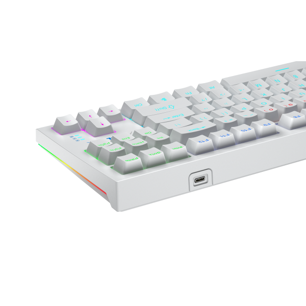Фото - Клавиатура проводная Aula F3032 White keycaps, plus 21 Yellow keys KRGD Red EN/UA (6948391204680)