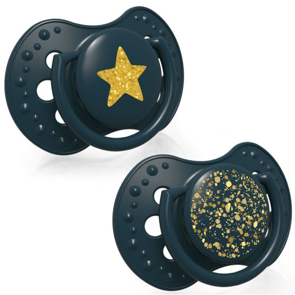 Фото - Симметричная пустышка Lovi Stardust 3-6 мес 2 шт. зеленая (22/893_green)