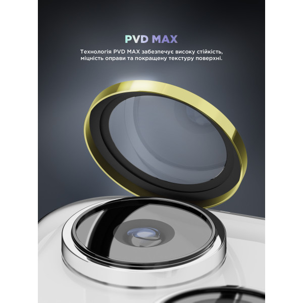 Фото - Защитное стекло для смартфона Armorstandart для камеры Supreme Black Icon for iPhone 15/15 Plus Yellow (ARM76587)