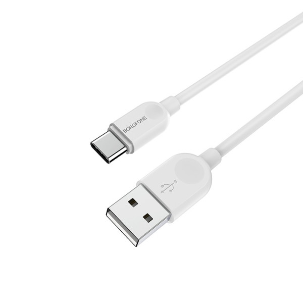 Фото - Кабель синхронизации данных BOROFONE BX14 USB to Type-C 2.4A 3m White (6957531090397)