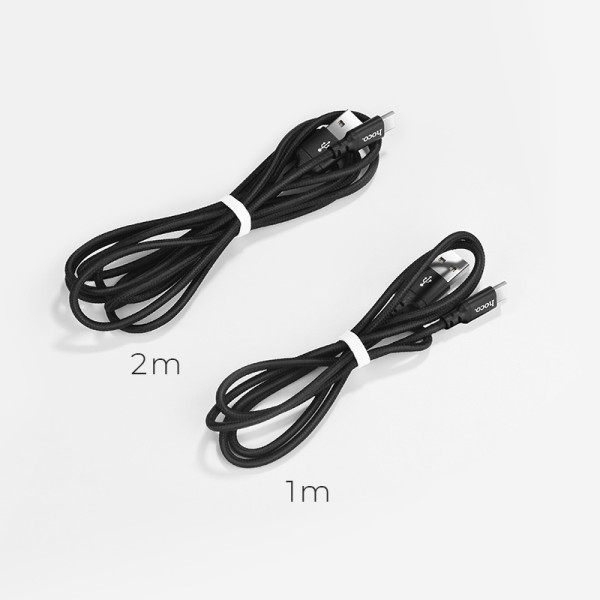 Фото - Кабель синхронизации данных HOCO X14 USB to Type-C 3A, 1m Black (6957531062868)