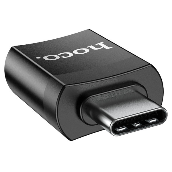 Фото - Переходник HOCO UA17 Type-C male to USB female USB3.0 adapter Black (6931474762016)
