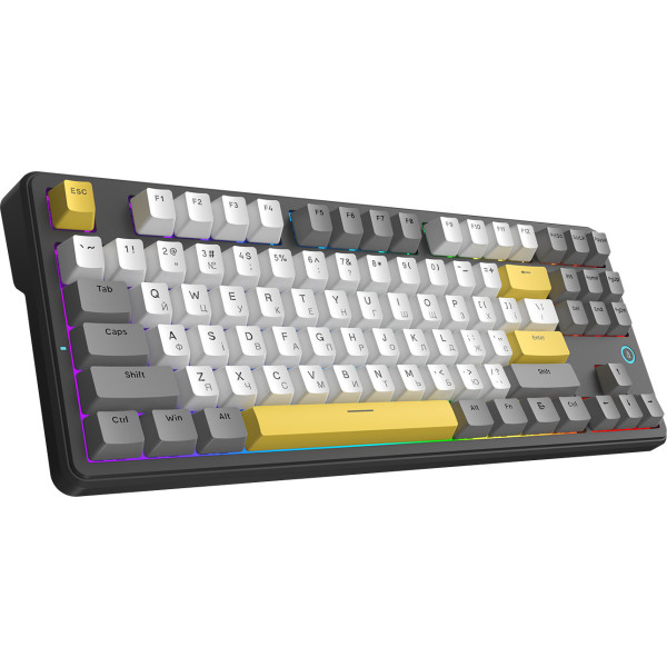 Фото - Клавиатура проводная игровая Ajazz AK870 V2 Flying Fish switches Black Gray Yellow (AK870-V2-FF-BGY)