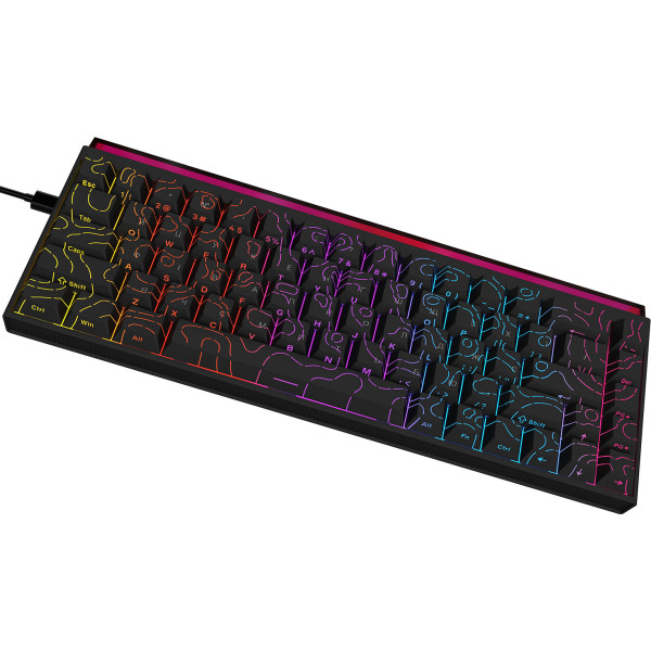Фото - Клавиатура проводная игровая Ajazz NK68 Red switches Side Contour Black (NK68-R-S-B)