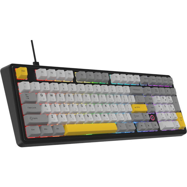 Фото - Клавиатура проводная игровая Ajazz AK980 MAX Magnetic switches Black Gray Yellow (AK980-MAX-M-BGY)