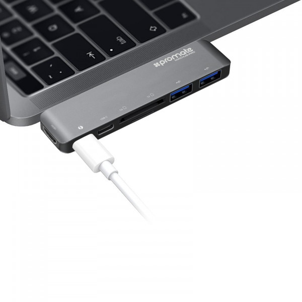 Фото - Хаб USB Promate Machub-PRO Space Grey