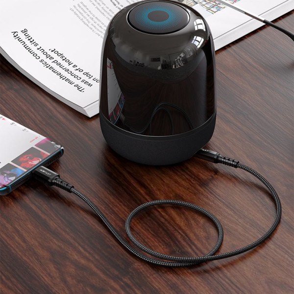 Фото - Кабель синхронизации данных AceFast C1-08 USB-C to 3.5mm Black (6974316280620)