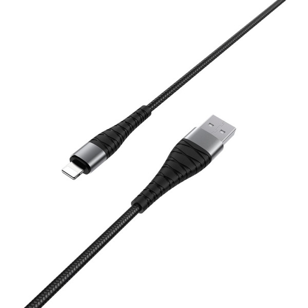 Фото - Кабель синхронизации данных BOROFONE BX32 USB to iP 2.4A, 1m Black (6931474710413)