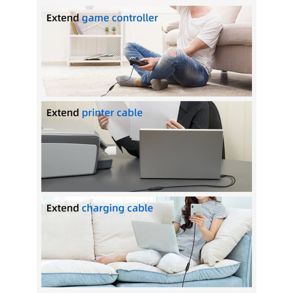 Фото - Кабель USB type A - USB type A Cabletime USB - USB V 3.0 (M/F) 0.5m Black (CA11L)