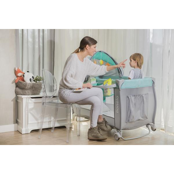 Фото - Манеж-кровать Lionelo Sven Plus Turquoise Grey