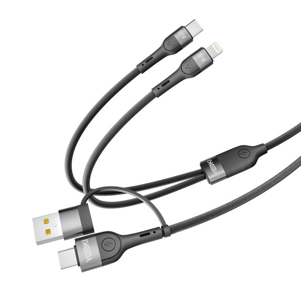 Фото - Кабель синхронизации данных YOKI UNIVERSE USB-A/Type-C to Type-C/Lightning 100W 1.2m Black (YK-UN91)
