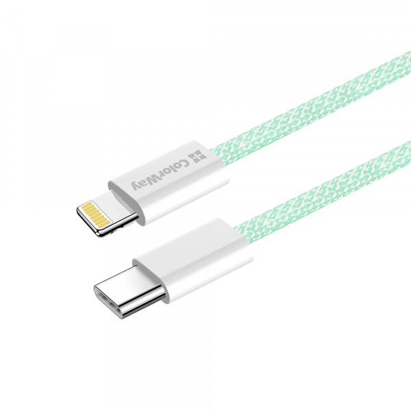 Фото - Кабель синхронизации данных Colorway Type-C - Apple Lightning (PD Fast Charging 27W) 1м зеленый (CW-CBPDCL061-G)