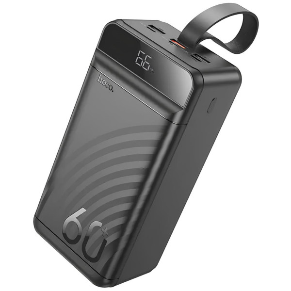 Фото - Батарея мобильная HOCO J123C Element PD20W+LCD+LED Lamp 60000 mAh Black (714736)