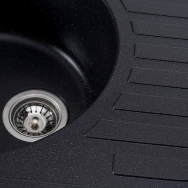 Фото - Мойка кухонная Platinum 7750 LIRA матовая Черный металлик