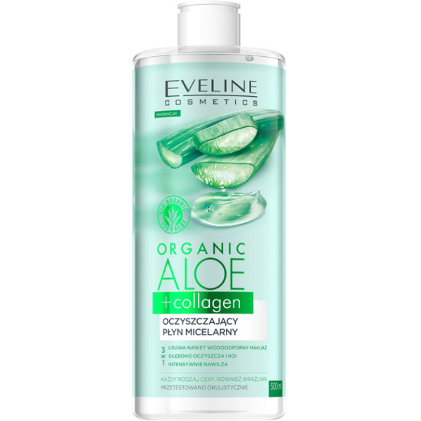 Фото - Мицелярная вода EVELINE Organic Aloe+Collagen 500 мл (5903416007524)