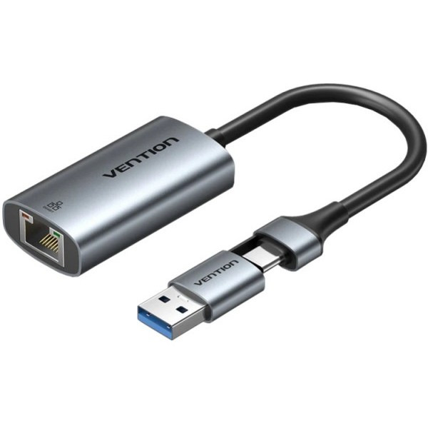 Фото - Переходник Vention USB Type-C/USB-A --> Ethernet RJ45 (CFQHB)