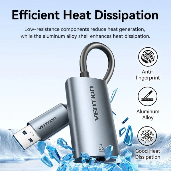 Фото - Переходник Vention USB Type-C/USB-A --> Ethernet RJ45 (CFQHB)