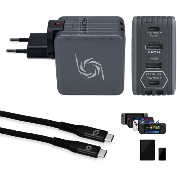 Фото - Сетевое зарядное устройство Avermedia GC313 CORE GO 100Вт 2хUSB-С, 1хUSB-A, 1xHDMI Black (40AAGC313AWN) Фото - Сетевое зарядное устройство Avermedia GC313 CORE GO 100Вт 2хUSB-С, 1хUSB-A, 1xHDMI Black (40AAGC313AWN)