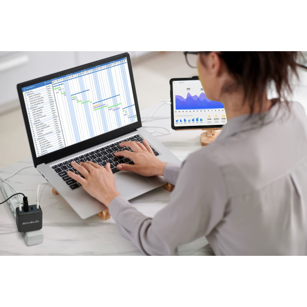 Фото - Сетевое зарядное устройство Avermedia GC313 CORE GO 100Вт 2хUSB-С, 1хUSB-A, 1xHDMI Black (40AAGC313AWN)