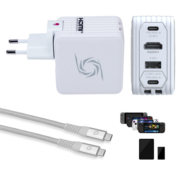 Фото - Сетевое зарядное устройство Avermedia GC313 CORE GO 100Вт 2хUSB-С, 1хUSB-A, 1xHDMI White (40AAGC313AWP)