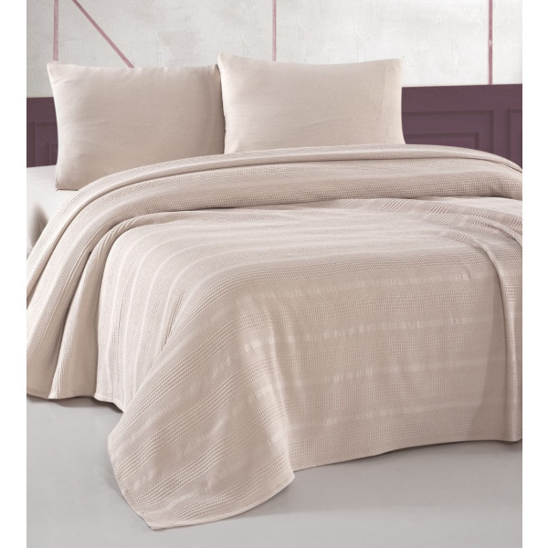 Фото - Покрывало полуторное Zastelli Beige Waffle 160х220 см (21609)