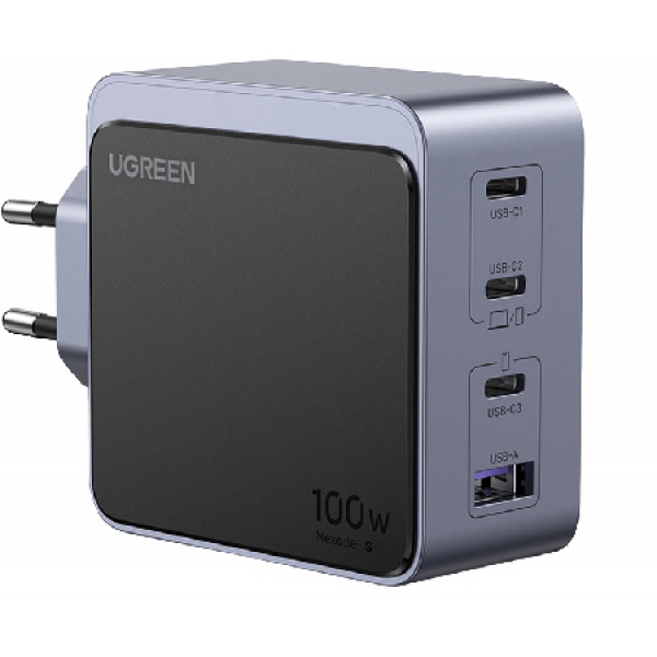 Фото - Сетевое зарядное устройство UGREEN X565 Nexode Air USB-A+3xUSB-C 100W GaN Tech Fast Charger Space Gray (35043)
